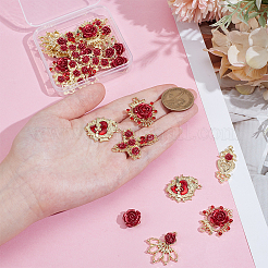 24шт 6 стиля подвески из сплава со стразами&nbsp;ENAM-PH0003-27