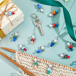 30 шт. 10-х цветные бусины ручной работы в технике лэмпворк с подвесками из стеклянных жемчужин в виде круглых бусин&nbsp;PALLOY-FH00165