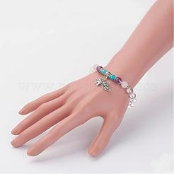 Натуральный кварц кристалл браслеты шарма&nbsp;BJEW-JB02927