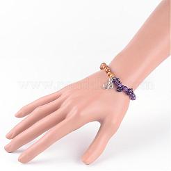 Натуральный чип драгоценных камней из бисера браслеты шарма BJEW-JB02302