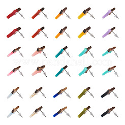 30 шт. серьги-гвоздики в форме звезды из орехового дерева 15 цветов&nbsp;EJEW-FW0001-02