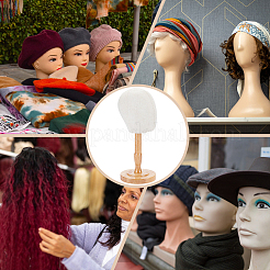 Настольные деревянные стеллажи для шляп в форме головы&nbsp;AJEW-WH0816-104