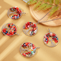 Кулоны с драгоценными камнями дерево жизни&nbsp;G-PH0001-04A