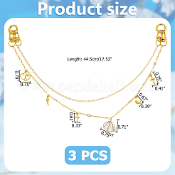 3 шт. латунные цепи удлинители для сумок&nbsp;HJEW-HS00065