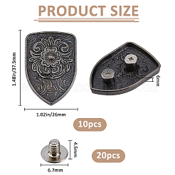 10 шт. декоративные заклепки из сплава&nbsp;BUTT-FH0001-028B