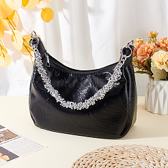 Ручки для сумок из цинкового сплава с витыми кольцами и цепочкой&nbsp;FIND-WH0436-47P