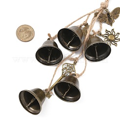 Железный колокольчик и сплав ключей/солнца/луны подвесные украшения&nbsp;HJEW-JM03430