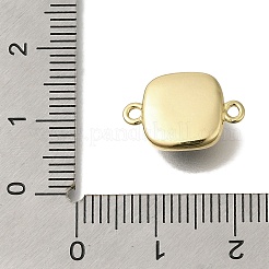 Латунные подвески-шармы с квадратными звеньями из черного стекла&nbsp;KK-K388-20G