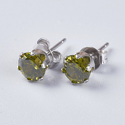 Серьги кубического циркония&nbsp;EJEW-I209-09-6mm