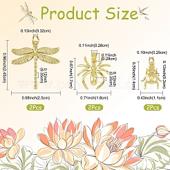 6шт 3 стиля латунные подвески&nbsp;KK-YW0004-44