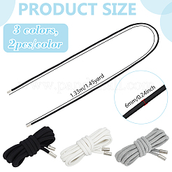 6 шт. 3-х цветный круглый шнур из поликоттона&nbsp;AJEW-BC0009-12