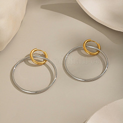 Двухцветные серьги-кольца из нержавеющей стали&nbsp;DV3825