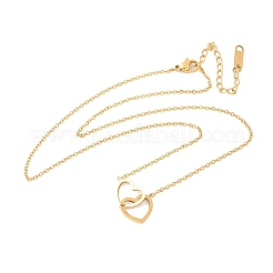 201 кулон в форме сердца из нержавеющей стали для женщин&nbsp;LS-NJEW-D307-01G