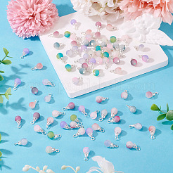 100 шт. 10-х цветные матовые стеклянные подвески с эффектом кракле&nbsp;PALLOY-TAC0206