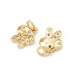 Латунные микропаве прозрачные подвески с фианитом&nbsp;KK-P339-19G