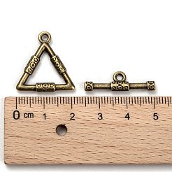 Сплавочные застежка тоггл тибетского стиля&nbsp;TIBE-EA9149Y-AB-FF