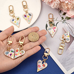 7 шт. подвеска в форме сердца из эмалевого сплава&nbsp;KEYC-YW00203