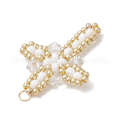 Подвески-кресты из стеклянного бисера&nbsp;PALLOY-MZ00826-01