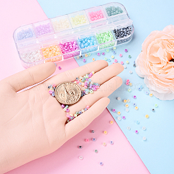 48 г двухцветные прозрачные стеклянные бусины&nbsp;SEED-YW0002-72