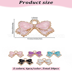 30шт 5 цвета сплава эмаль подвески&nbsp;ENAM-LP0001-08