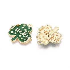 Подвески из сплава с эмалью ко дню святого патрика&nbsp;ENAM-T024-52A-G
