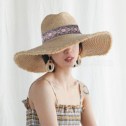 Вышивка полиэфирными лентами в этническом стиле&nbsp;OCOR-WH0070-04B