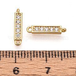 Шармы-соединители из латуни с микропаве из прозрачного кубического циркония&nbsp;KK-N261-79G