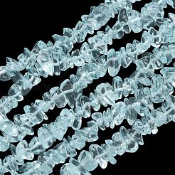 Нити стеклянных бусин с имитацией аквамарина&nbsp;GLAA-C041-01