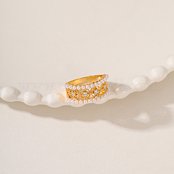 Латунь микро проложить кубический цирконий палец кольцо&nbsp;AH5761-1