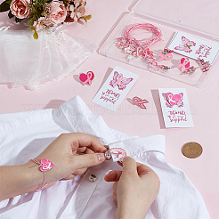 Комплект из 48 браслета из полиэстера и эмалированного сплава и брошей из сплава&nbsp;SJEW-PH00004