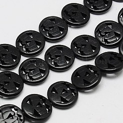 Синтетических нитей бирюзовые бусы&nbsp;X-TURQ-G115-15mm-05