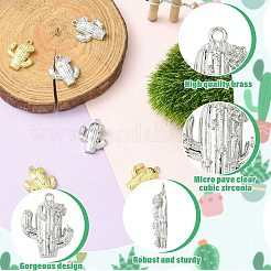 6 шт. 2-х цветная латунь с подвесками из кубического циркония&nbsp;KK-CJ0003-52