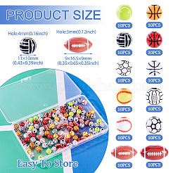 120 шт. 12 акриловых бусин в спортивном стиле&nbsp;MACR-TA0002-28