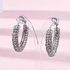 Латунные серьги обруча&nbsp;EJEW-R025-31P