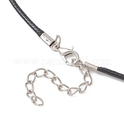 Ожерелье из черного шнура из искусственной кожи с подвеской в виде граненого сердца&nbsp;NJEW-JN05837