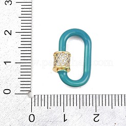 Овальные винтовые карабины с микропаве из прозрачного кубического циркония из латуни&nbsp;KK-B167-01A-03G