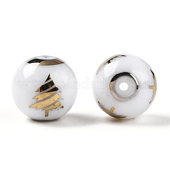 Рождественские непрозрачные стеклянные бусины&nbsp;X-EGLA-R113-02C