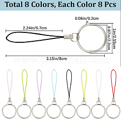 64 шт. 8-цветный нейлоновый шнур с оболочкой из цинкового сплава для мобильных ремней&nbsp;FIND-GF0006-51