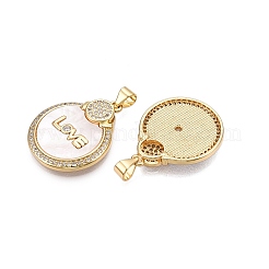 Латунные микропаве прозрачные подвески с фианитом&nbsp;KK-N254-187G