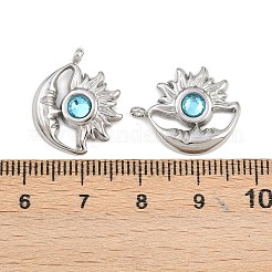 Подвески из нержавеющей стали 304 со стразами&nbsp;STAS-Z166-24P-12