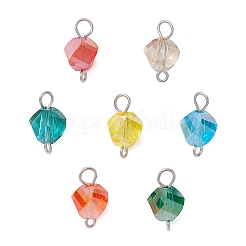 7 шт. гальванизированные прозрачные стеклянные поворотные соединители&nbsp;PALLOY-JF04317-01