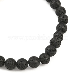 Браслеты из натуральной лавы с круглыми бусинами для мужчин и женщин&nbsp;BJEW-JB12490