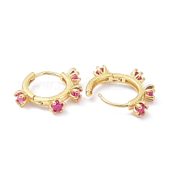 Серьги-кольца с инкрустацией из латуни и фианитами&nbsp;ZIRC-P090-17G-B