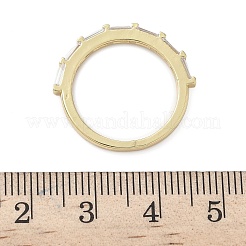 Женские кольца на палец из латуни с микропаве и кубическим цирконием&nbsp;RJEW-H256-10G-02