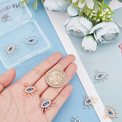 8 шт. 2 цвета латунные подвески с микропаве и кубическим цирконием&nbsp;KK-BBC0002-55