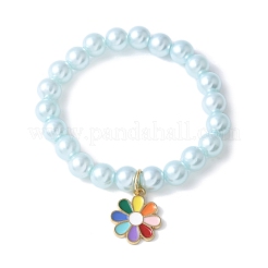 3шт 3 цвета АБС пластик имитация жемчуга тянущиеся браслеты&nbsp;BJEW-JB11584