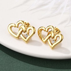 Серьги-гвоздики из нержавеющей стали 304 со стразами для женщин&nbsp;EJEW-U052-01G