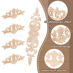 12 шт. 2 стиля натурального цельного дерева резная накладка аппликация ремесло&nbsp;AJEW-AR0005-05
