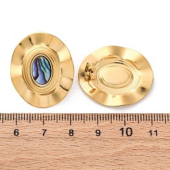 Серьги-гвоздики из натуральной ракушки пауа из нержавеющей стали 304&nbsp;EJEW-Z103-01G-01