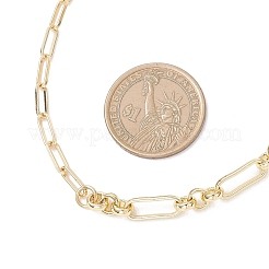 Латунные цепочки-скрепки и прямоугольные звенья для женщин&nbsp;NJEW-JN05673